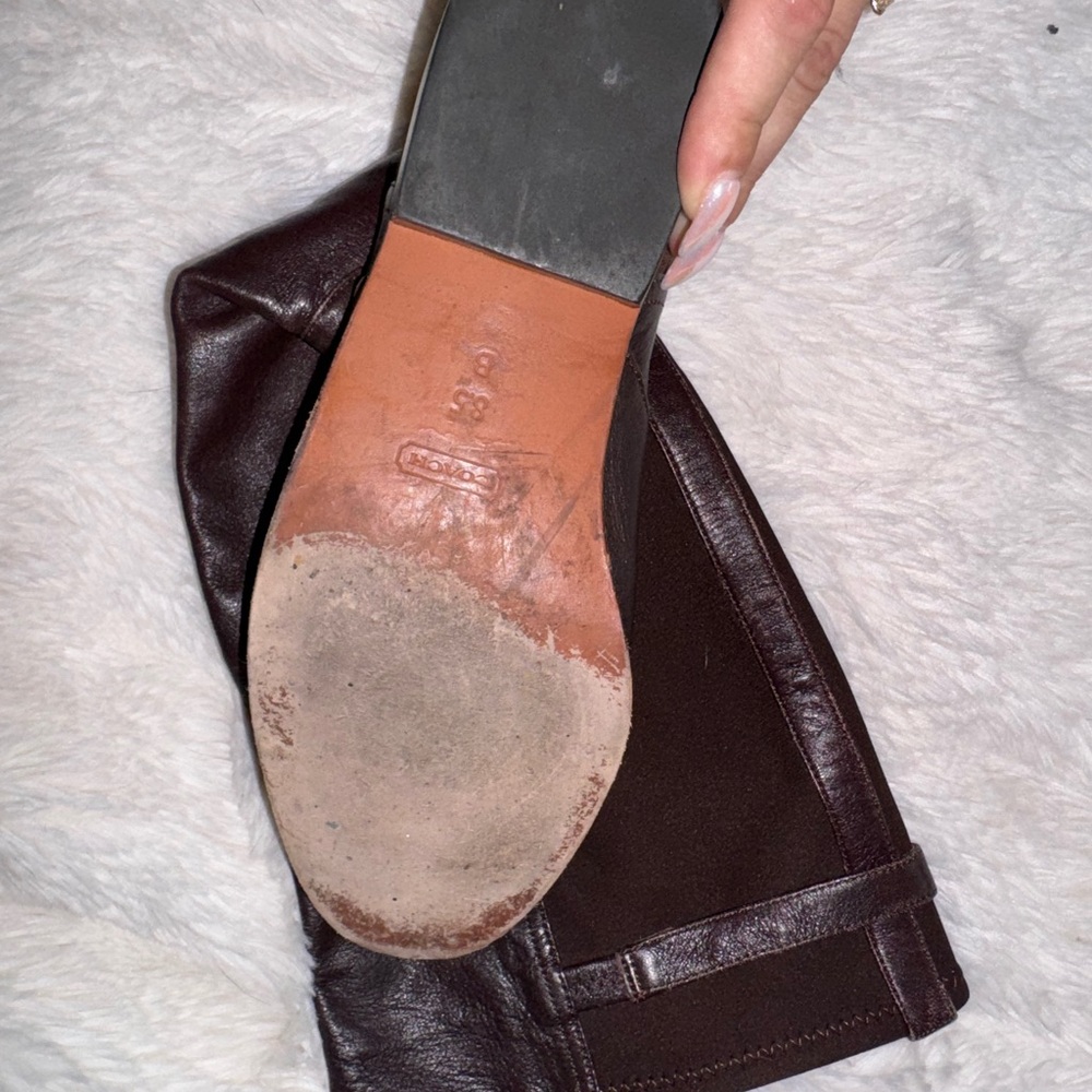 Coach Black and Brown Knee-High Boots - Picture 7 of 10